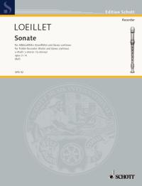 Loeillet Sonata Op3 No 4 Amin Treble Recorder Sheet Music Songbook