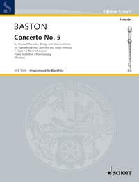 Baston Concerto No 5 C Descant Recorder Sheet Music Songbook