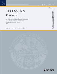 Telemann Concerto Dmin Treble Recorder & Piano Sheet Music Songbook