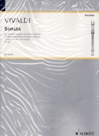 Vivaldi Sonata G Major Descant Recorder Sheet Music Songbook