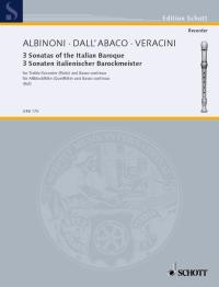 3 Sonatas Of The Italian Baroque Treble & Piano Sheet Music Songbook