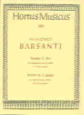 Barsanti Sonata C Treble Recorder Sheet Music Songbook
