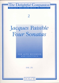 Paisible Sonatas (4) Alto Recorder & Piano Sheet Music Songbook