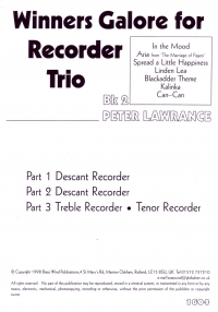 Winners Galore Recorder Trio 2 Lawrance Complete Sheet Music Songbook