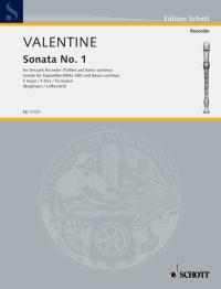 Valentine Sonata No 1 Recorder Sheet Music Songbook