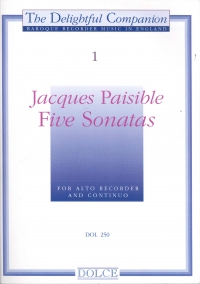 Paisible Sonatas (5) Alto Recorder & Piano Sheet Music Songbook