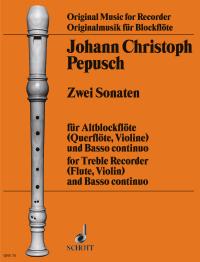 Pepusch Sonatas (c Minor & D Minor) Recorder Sheet Music Songbook