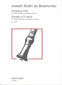 Boismortier Sonata Gmin Recorder Sheet Music Songbook