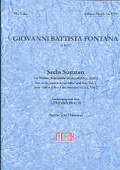 Fontana Sonatas (6) Vol 1 Braun/petrenz Recorder Sheet Music Songbook