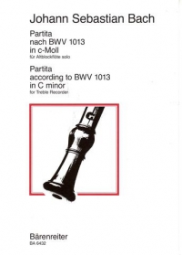 Bach Partita Cmin Bwv1013 Treble Recorder Sheet Music Songbook