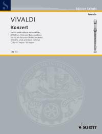 Vivaldi Concerto C Sopranino Recorder & Pf Sheet Music Songbook