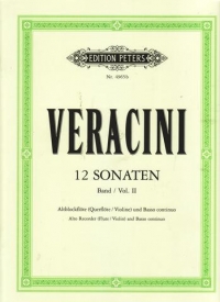 Veracini Sonatas 12 Op1 Vol 2 Recorder Sheet Music Songbook