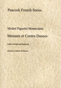Monteclair Menuets Et Contre Dances Treble Record Sheet Music Songbook