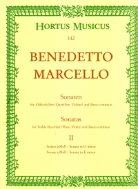 Marcello Sonatas Op 2 Vol 2 Treble Recorder & Bc Sheet Music Songbook