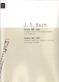 Bach Sonata Bwv 1030 Treble Recorder Sheet Music Songbook