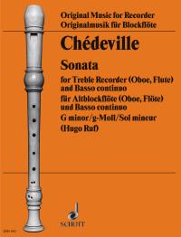 Chedeville Sonata Gmin Treble Recorder Sheet Music Songbook
