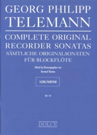 Telemann Complete Original Recorder Sonatas Sheet Music Songbook