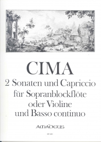 Cima 2 Sonatas And Capriccio Treble Recorder Sheet Music Songbook
