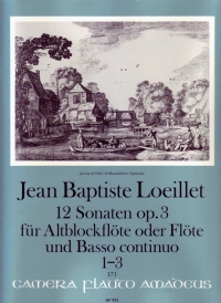 Loeillet Sonatas (12) Op3 1-3 Treble Recorder & Bc Sheet Music Songbook