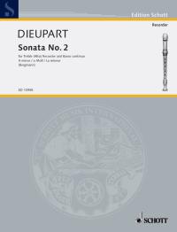 Dieupart Sonata No.2 A Minor Treble Recorder & Pf Sheet Music Songbook