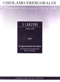 Frescobaldi Five Canzoni (1628/1634) Recorder Sheet Music Songbook