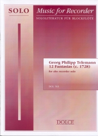 Telemann 12 Fantasias  G Minor Recorder & Piano Sheet Music Songbook