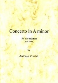 Vivaldi Concerto Amin Rv108 Alto Recorder & Piano Sheet Music Songbook