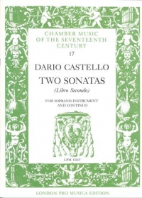 Castello 2 Sonatas 2nd Book Soprano Recorder Sheet Music Songbook