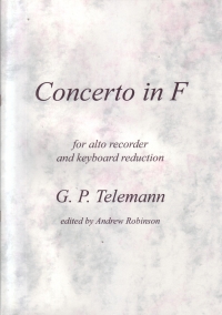 Telemann Concerto F Twv 51:f1 Treble Recorder/key Sheet Music Songbook