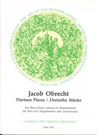 Obrecht 13 Pieces 4 Recorders Sheet Music Songbook