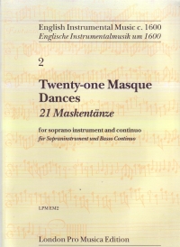 21 Masque Dances Of Early 17th Century Recorder Sheet Music Songbook