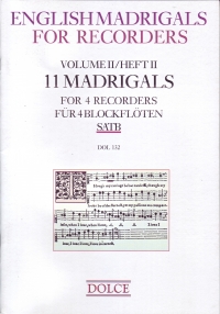 English Madrigals Vol 2  4 Recorders Sheet Music Songbook