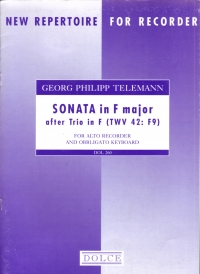 Teleman Sonata In F Major After Trio In F (twv 42 Sheet Music Songbook