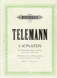 Telemann 4 Sonatas For Recorder & Keyboard Sheet Music Songbook