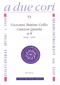 Battista Grillo Canzon Quarto  8 Recorders Sheet Music Songbook