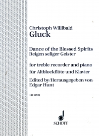 Gluck Dance Of The Blessed Spirits Treble Rec & Pf Sheet Music Songbook
