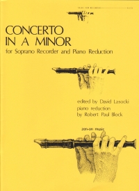 Dieupart Concerto Amin Soprano Recorder & Piano Sheet Music Songbook