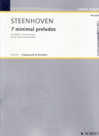 Steenhoven 7 Minimal Preludes Alto/tenor Recorder Sheet Music Songbook