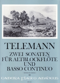 Telemann 2 Sonatas Twv 41:c5 & 41:d4 Treble Rec/pf Sheet Music Songbook