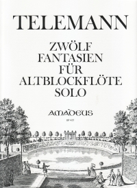 Telemann 12 Fantasies Nitz Treble Recorder Solo Sheet Music Songbook