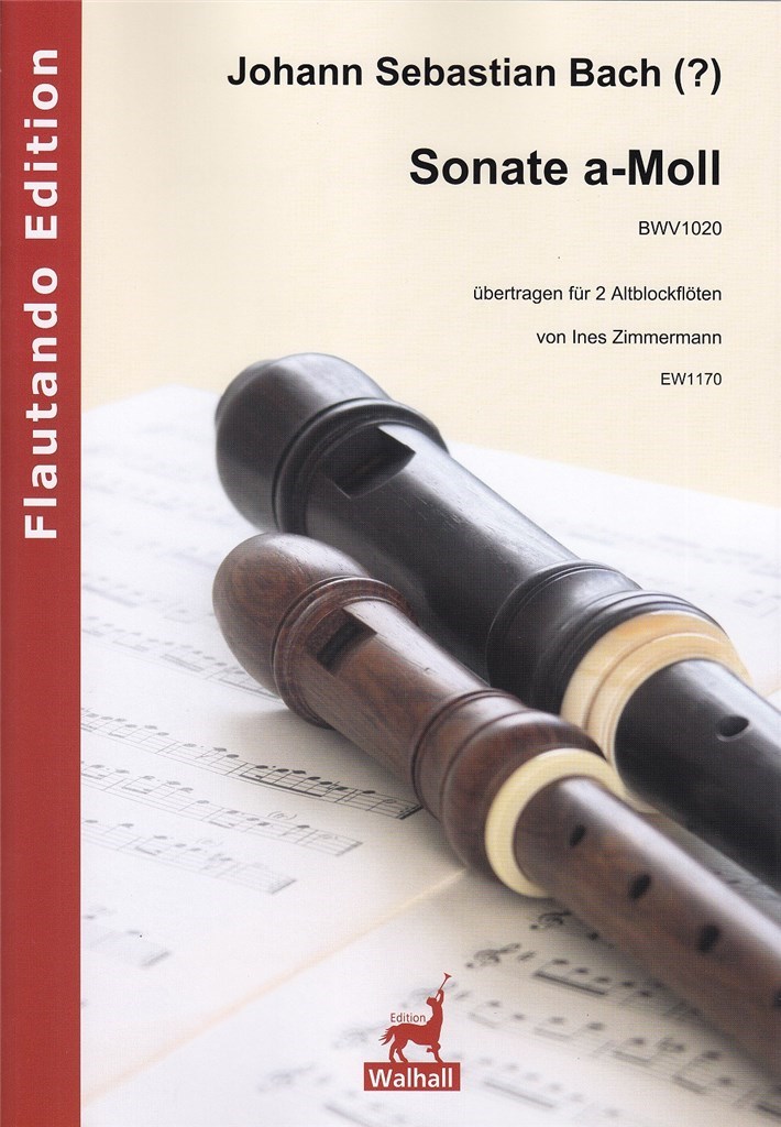 Bach Sonate A-moll Bwv1020 Alto Recorder Duet Sheet Music Songbook