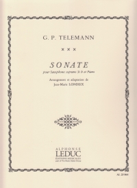 Telemann Sonata (arr Londeix) Cmin (sop Sax/tenor) Sheet Music Songbook