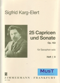 Karg-elert 25 Caprices & 1 Sonata Op153 Book 1 Sax Sheet Music Songbook