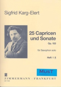 Karg-elert 25 Caprices & 1 Sonata Op153 Book 2 Sax Sheet Music Songbook