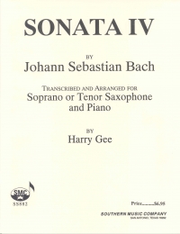 Bach Sonata No 4 C Tenor Sax Gee Sheet Music Songbook