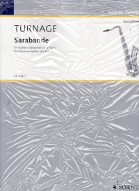 Turnage Sarabande Tenor Sax & Pno Sheet Music Songbook