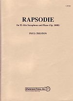 Creston Rhapsodie Op108a Alto Saxophone & Organ Sheet Music Songbook