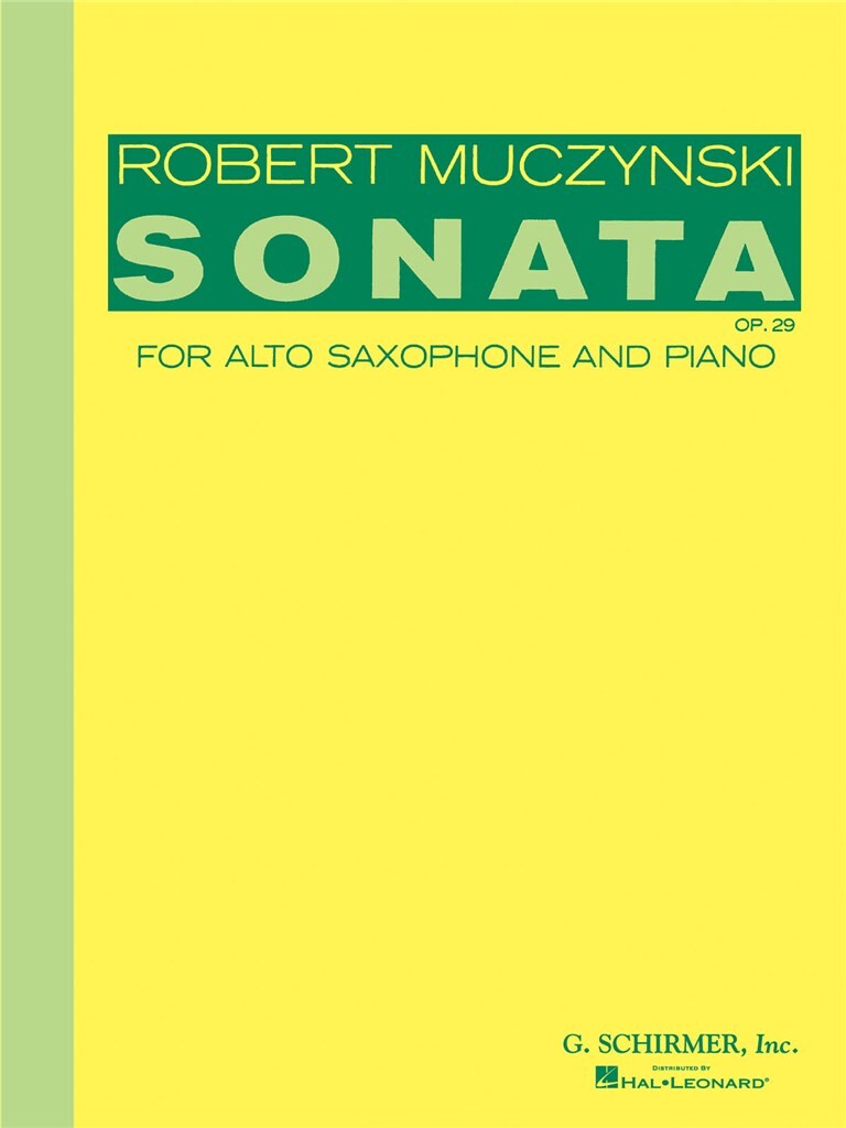 Muczynski Sonata Op29 Alto Sax & Piano Sheet Music Songbook