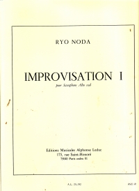 Noda Improvisation 1 Alto Saxophone Sheet Music Songbook