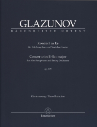 Glazunov Concerto Eb Alto Sax & Piano Op109 Sheet Music Songbook